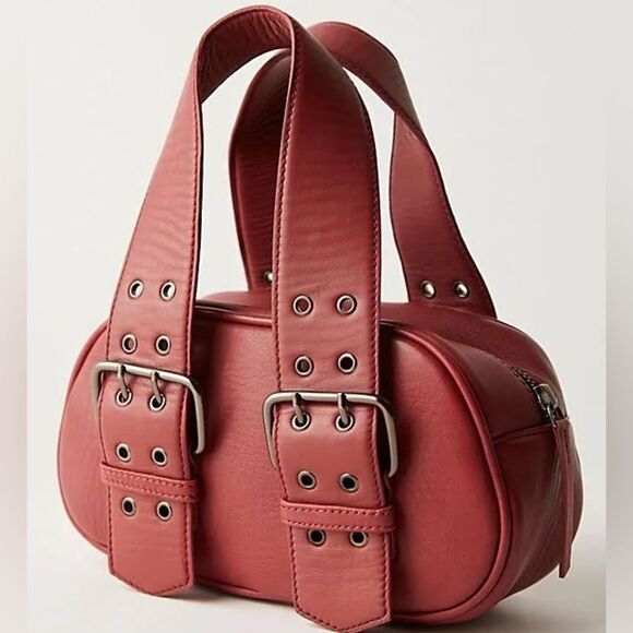 NWT Free People Say Yes Leather Bag in Oxblood - Picture 7 of 7